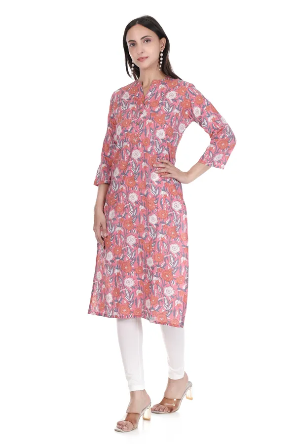 Pink_Cotton_Floral_Print_Straight_Kurta_for_Women