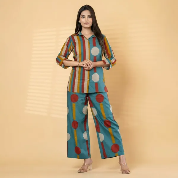 Women_Geometric_Mix_Match_Print_Cotton_Co-Ord_Set_-_Shirt_&_Palazzo_Pants_Set