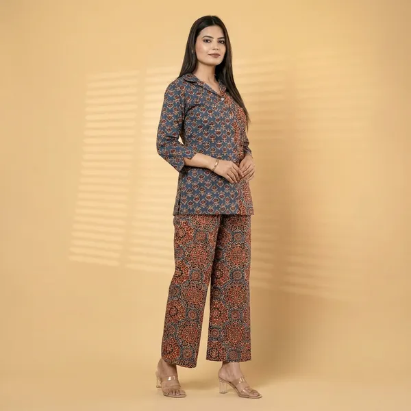 Ajrakh_Mix_Match_Print_Cotton_Co_Ord_Set_For_Women_-_Shirt_And_Pants_Set