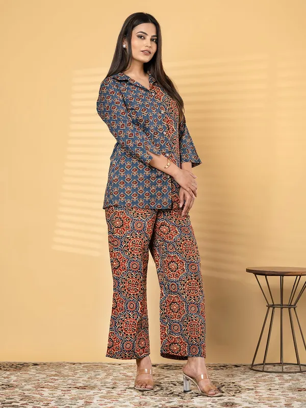 Ajrakh_Mix_Match_Print_Cotton_Co_Ord_Set_For_Women_-_Shirt_And_Pants_Set