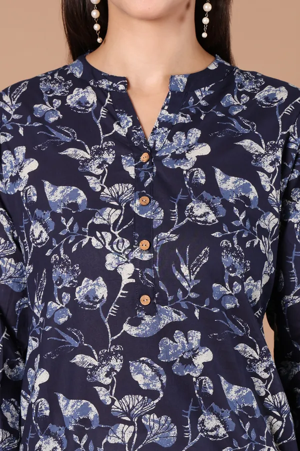 Navy_Blue_Cotton_Floral_Print_Straight_Kurta_for_Women