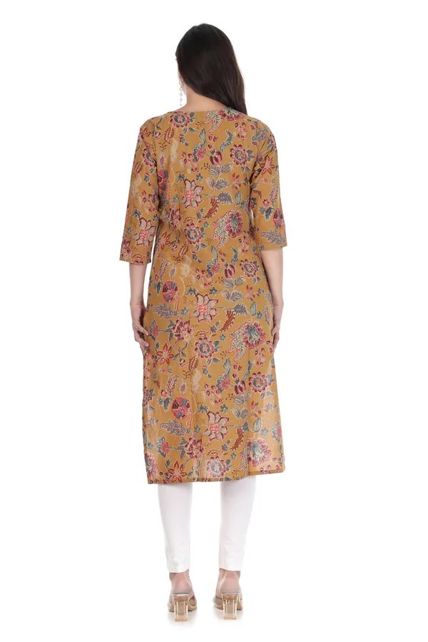 Mustard_Cotton_Sequence_Neck_Work_Straight_Kurta_for_Women