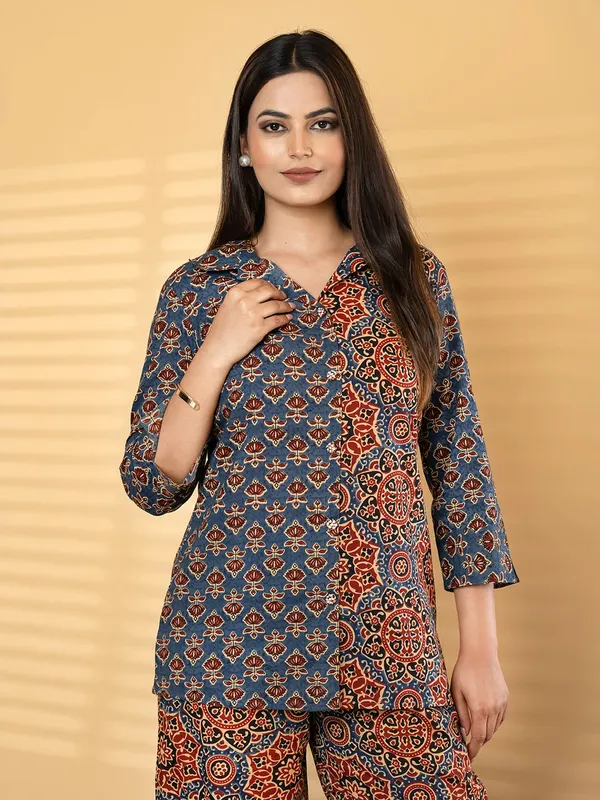 Ajrakh_Mix_Match_Print_Cotton_Co_Ord_Set_For_Women_-_Shirt_And_Pants_Set