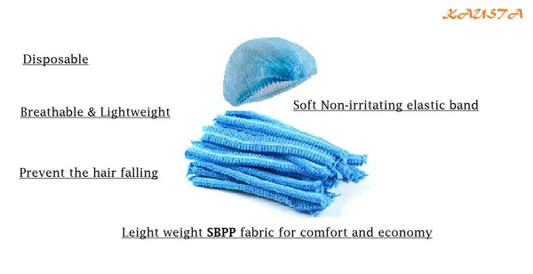Kausta_Disposable_Bouffant_Caps_Surgical_Caps_Cooking_Caps_Surgical_Head_Caps_Non_Woven_Head_Caps_Pack_Of_100Pcs_18_Inch_Medical_Use_Disposable_Bouffant_Caps_Stretchable_Hair_Cover_Pack_Of_2
