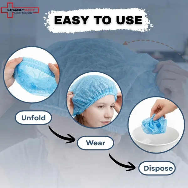 Kausta_Disposable_Bouffant_Caps_Surgical_Caps_Cooking_Caps_Surgical_Head_Caps_Non_Woven_Head_Caps_Pack_Of_100Pcs_18_Inch_Medical_Use_Disposable_Bouffant_Caps_Stretchable_Hair_Cover_Pack_Of_2