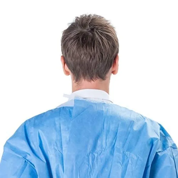 Surgical_Gown_Disposable_And_Reusable_And_Washable_For_Use_Isolation_And_Saloon_And_Surgeon_And_Patient_And_Doctor_Gown_For_Personal_Safety_Gown_Size_Standard_Blue_Pack_Of_4_With_50Pcs_Head_Cap