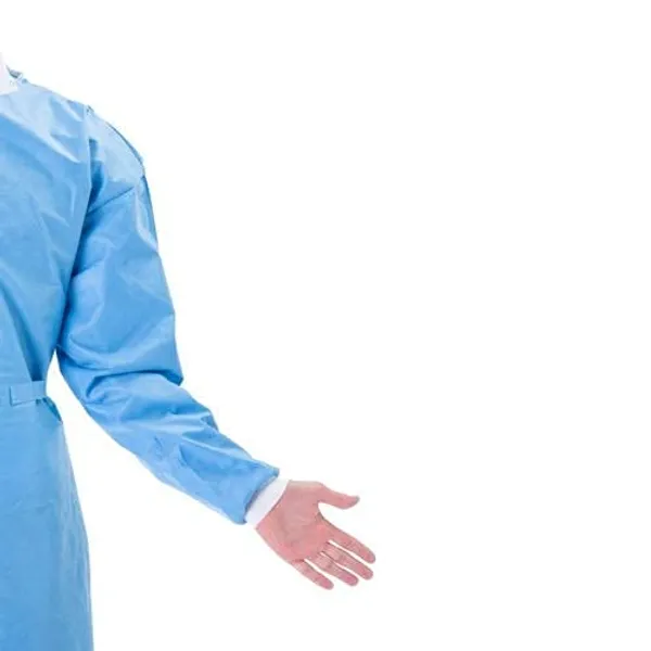 Surgical_Gown_Disposable_And_Reusable_And_Washable_For_Use_Isolation_And_Saloon_And_Surgeon_And_Patient_And_Doctor_Gown_For_Personal_Safety_Gown_Size_Standard_Blue_Pack_Of_4_With_50Pcs_Head_Cap
