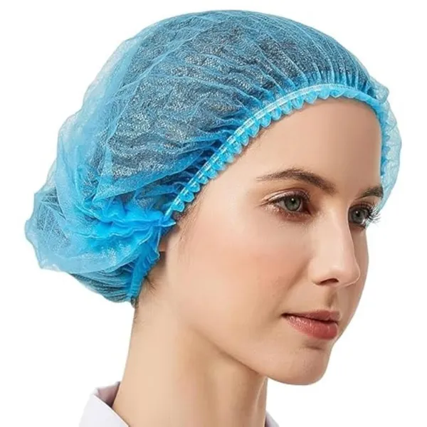 Kausta_100_Pcs_Disposable_Bouffant_Caps_Non_Woven_Hair_Nets_For_Food_Service_Labs_Hospitals_Salons_Blue_Disposable_Hair_Covers_For_Food_Service_Laboratories_Hospitals_Clinics_Salons_Clean_Rooms_Pack_Of_2