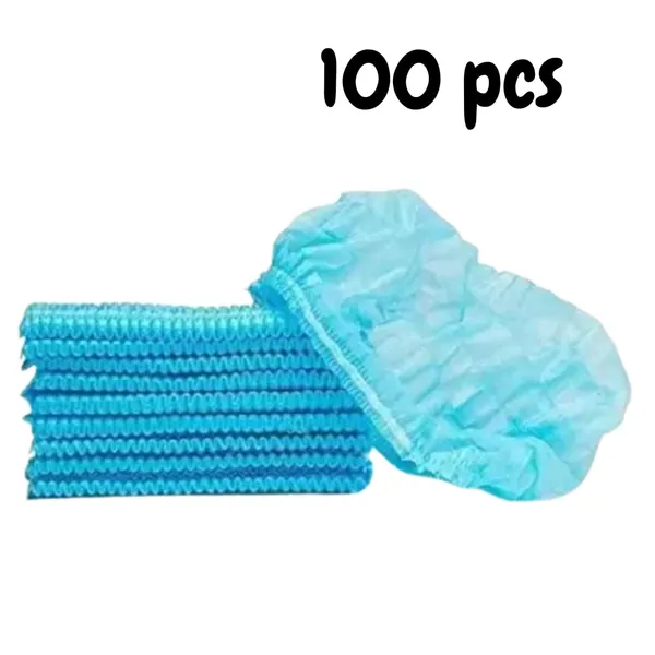 Kausta_100_Pcs_Disposable_Bouffant_Caps_Non_Woven_Hair_Nets_For_Food_Service_Labs_Hospitals_Salons_Blue_Disposable_Hair_Covers_For_Food_Service_Laboratories_Hospitals_Clinics_Salons_Clean_Rooms_Pack_Of_2
