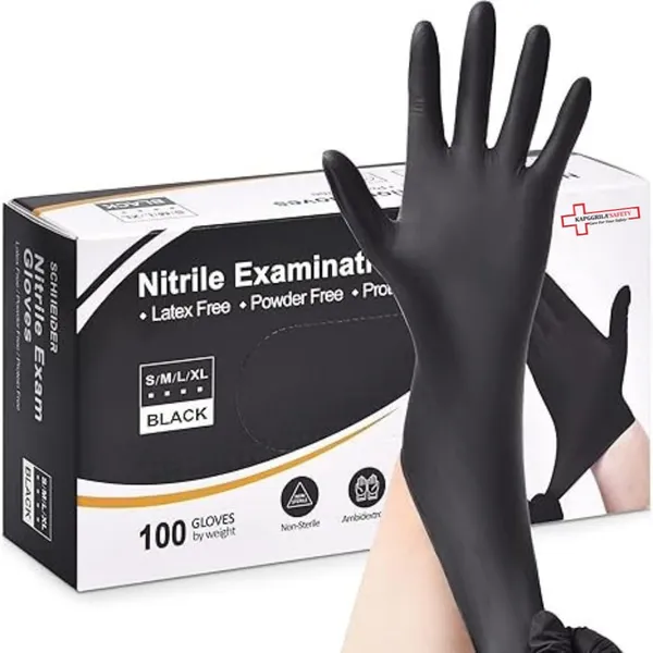 Nitrile_Examination_Gloves_Powder_Free_Smooth_Surface_Non_Sterile_Ambidextrous_Medical_Industrial_Home_Use_Pack_Of_100_Black