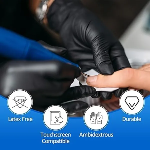 Nitrile_Examination_Gloves_Powder_Free_Smooth_Surface_Non_Sterile_Ambidextrous_Medical_Industrial_Home_Use_Pack_Of_100_Black