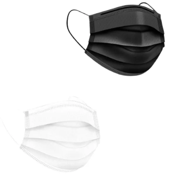 Disposable_Face_Masks_With_Nose_Pin_Soft_Earloop_Surgical_Masks_For_Men_Women_Use_And_Throw_Masks_For_Safety_Hygiene_Black_50_Pcs_White_50Pcs_Combo_Pack_100Pcs_Pack_Of_2