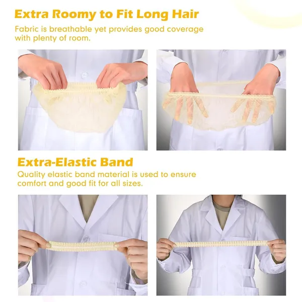 100Pcs_Yellow_Disposable_Bouffant_Cap_Non_Woven_Head_Cover_Elastic_Hair_Net_For_Kitchen_Cooking_Hotel_Food_Service_Medical_Salon_Spa_Cleaning_Laboratory_Hygienic_Safety_Protection_Pack_Pack_Of_2