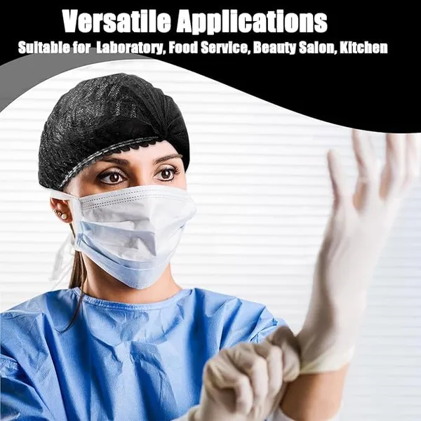 100Pcs_Black_Disposable_Bouffant_Cap_Non_Woven_Hair_Net_Head_Cover_Elastic_Protective_Cap_For_Kitchen_Cooking_Food_Industry_Hotel_Medical_Salon_Spa_Cleaning_Laboratory_Hygiene_Safety_Pack_Pack_Of_2