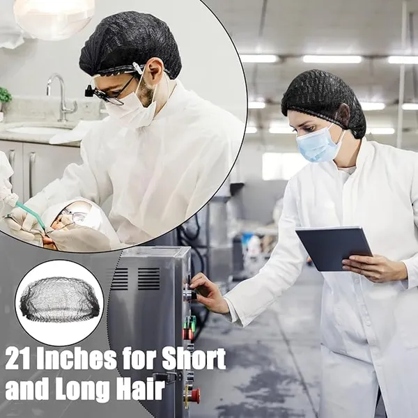 100Pcs_Black_Disposable_Bouffant_Cap_Non_Woven_Hair_Net_Head_Cover_Elastic_Protective_Cap_For_Kitchen_Cooking_Food_Industry_Hotel_Medical_Salon_Spa_Cleaning_Laboratory_Hygiene_Safety_Pack_Pack_Of_2
