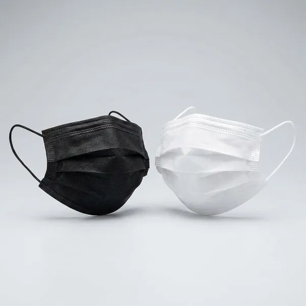 Disposable_Face_Masks_With_Nose_Pin_Soft_Earloop_Surgical_Masks_For_Men_Women_Use_And_Throw_Masks_For_Safety_Hygiene_Black_50_Pcs_White_50Pcs_Combo_Pack_100Pcs_Pack_Of_2