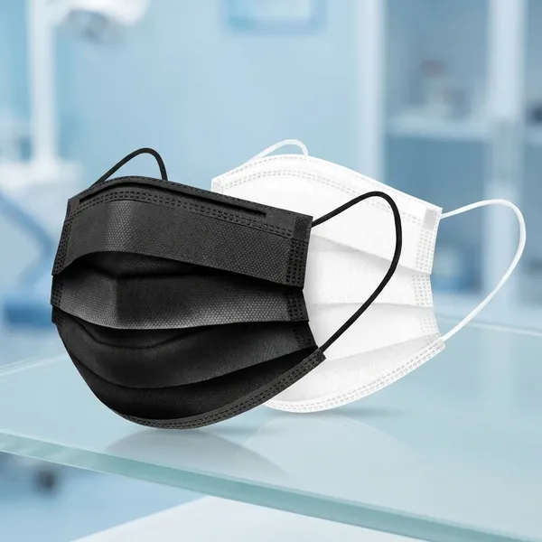 Disposable_Face_Masks_With_Nose_Pin_Soft_Earloop_Surgical_Masks_For_Men_Women_Use_And_Throw_Masks_For_Safety_Hygiene_Black_50_Pcs_White_50Pcs_Combo_Pack_100Pcs_Pack_Of_2