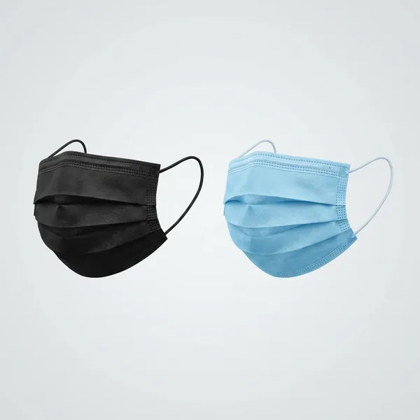 3_Ply_Disposable_Face_Masks_Black_Blue_Surgical_Masks_With_Elastic_Ear_Loops_Breathable_Skin_Friendly_Daily_Use_For_Men_Women_Kids_Black_Blue_Pack_Of_2_X_50