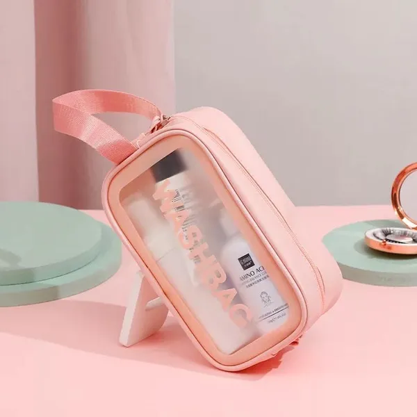 Small_Clear_Waterproof_Wash_Bag_Transparent_Toiletry_And_Makeup_Organizer_Zipper_Cosmetic_Storage_Bag_For_Travel_Bathroom_And_Beauty_Essentials_Pink_Pack_Of_2
