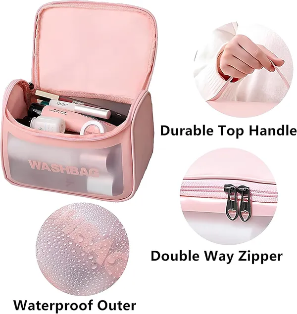 Cosmetic_Makeup_Pouch_Portable_Makeup_Organizer_Bag_For_Women_Zipper_Cosmetic_Storage_Case_For_Brushes_Toiletries_Beauty_Essentials_Travel_Organizer_Pink_Pack_Of_2