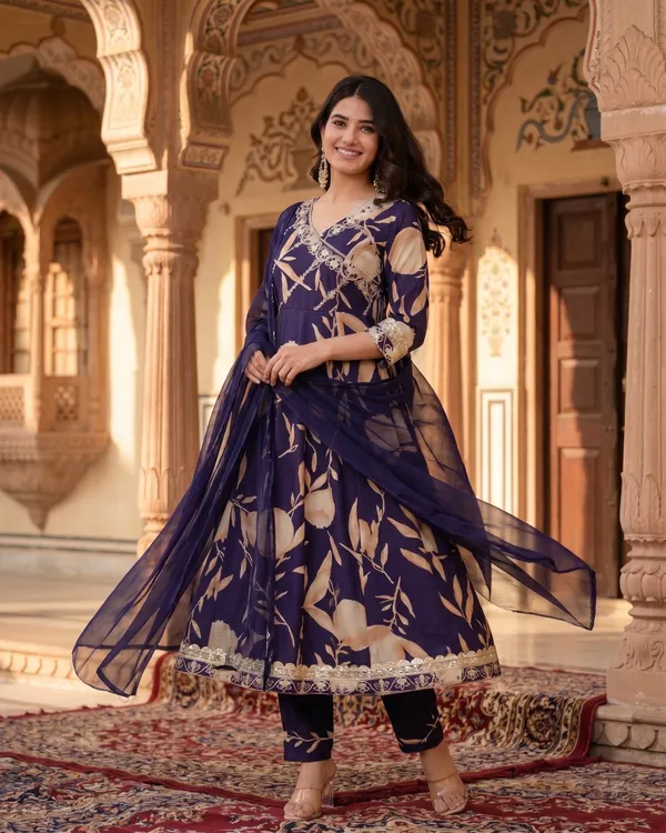 Womens_Purple_Rayon_Anarkali_Kurta_Set_With_Dupatta_–_Floral_Printed_Ethnic_Gown_Kurti_With_Pants_|_Festive_Party_Wear_Designer_Suit_For_Women