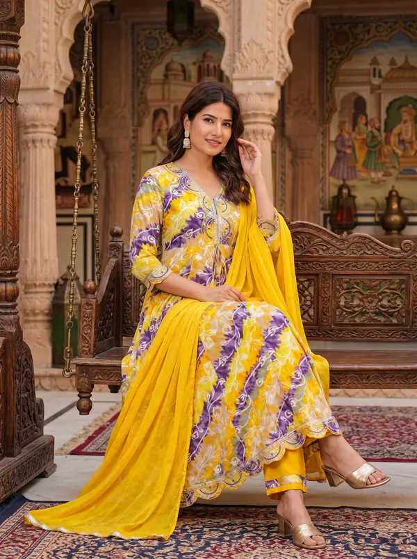 Womens_Yellow_And_Purple_Rayon_Floral_Printed_And_Embroidered_Anarkali_Kurti_Pant_Dupatta_Set_|_Ethnic_Festive_Party_Wear_Kurta_Set_For_Women