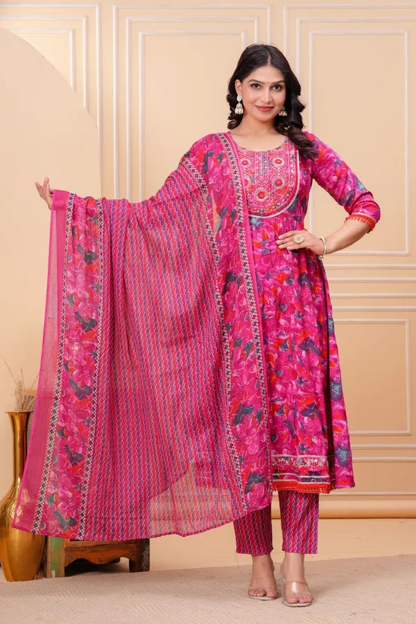 Womens_Pink_Rayon_Floral_Printed_And_Embroidered_Kurti_Pant_Dupatta_Set_|_Ethnic_Wear_Kurta_Set