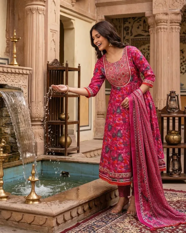 Womens_Pink_Rayon_Floral_Printed_And_Embroidered_Kurti_Pant_Dupatta_Set_|_Ethnic_Wear_Kurta_Set