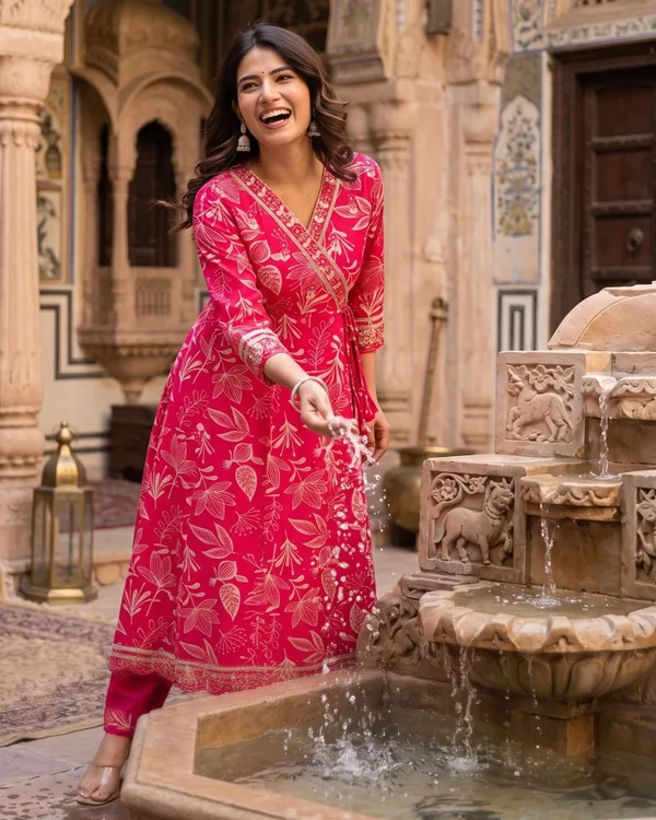 Womens_Rani_Pink_Rayon_Printed_Kurti_Pant_Dupatta_Set_|_Ethnic_Wear_Kurta_Set