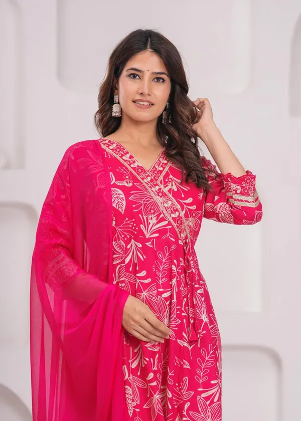 Womens_Rani_Pink_Rayon_Printed_Kurti_Pant_Dupatta_Set_|_Ethnic_Wear_Kurta_Set