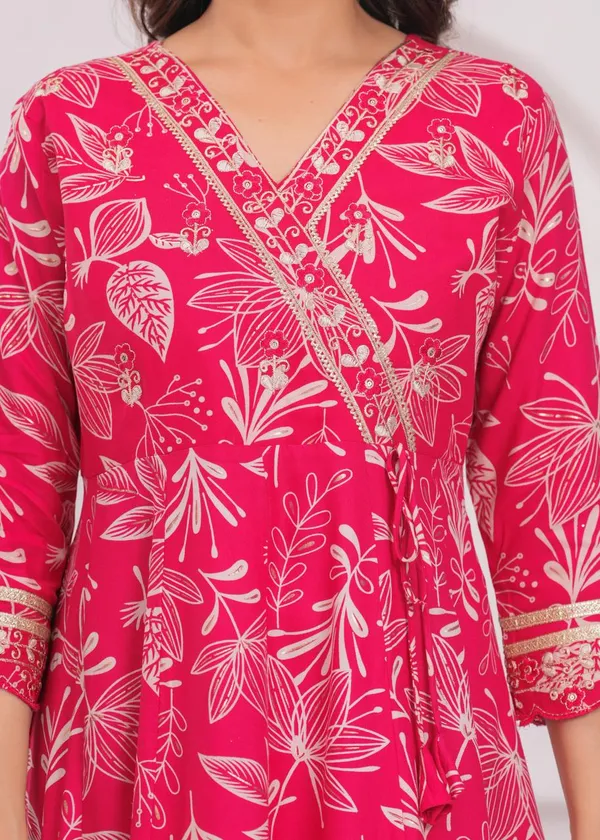 Womens_Rani_Pink_Rayon_Printed_Kurti_Pant_Dupatta_Set_|_Ethnic_Wear_Kurta_Set