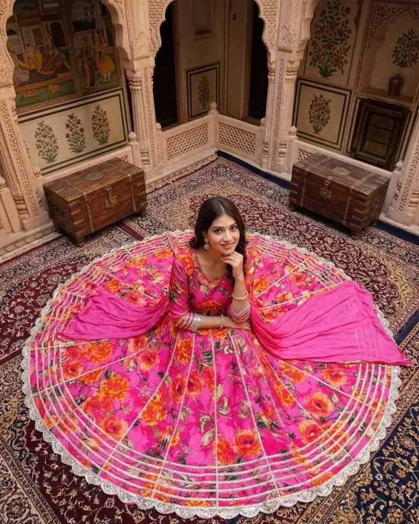 Womens_Pink_Floral_Printed_Rayon_Kurti_Pant_Dupatta_Set_With_Embroidered_Round_Neck_And_Panel_Design
