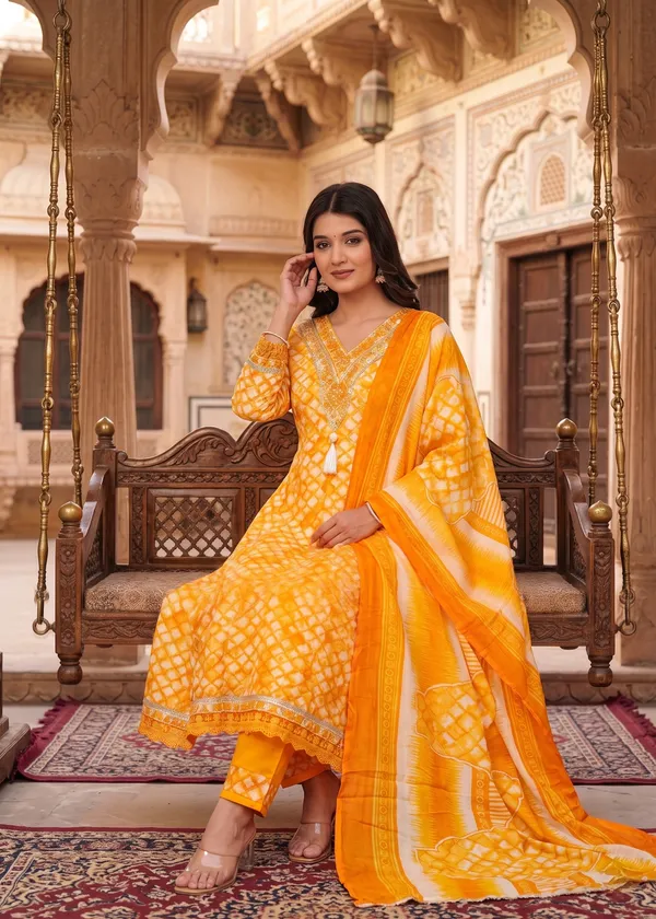 Womens_Yellow_And_White_Rayon_Tie_Dye_Printed_And_Embroidered_Anarkali_Kurti_Pant_Dupatta_Set_|_Ethnic_Festive_Party_Wear_Kurta_Set_For_Women