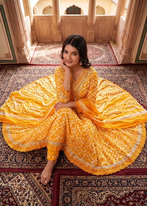 Womens_Yellow_And_White_Rayon_Tie_Dye_Printed_And_Embroidered_Anarkali_Kurti_Pant_Dupatta_Set_|_Ethnic_Festive_Party_Wear_Kurta_Set_For_Women