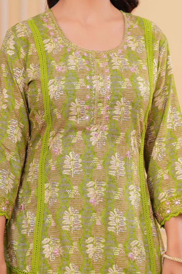 Womens_Lime_Green_Rayon_Printed_And_Embroidered_Kurta_Pant_Dupatta_Set_|_Ethnic_Festive_Party_Wear_Kurta_Set_For_Women
