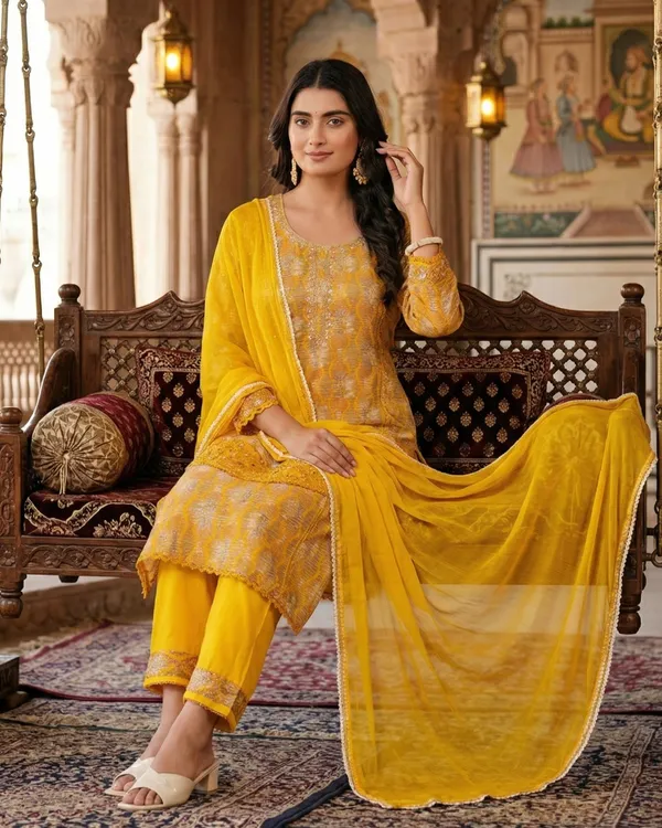 Womens_Mustard_Yellow_Rayon_Printed_And_Embroidered_Kurta_Pant_Dupatta_Set_|_Ethnic_Festive_Party_Wear_Kurta_Set_For_Women