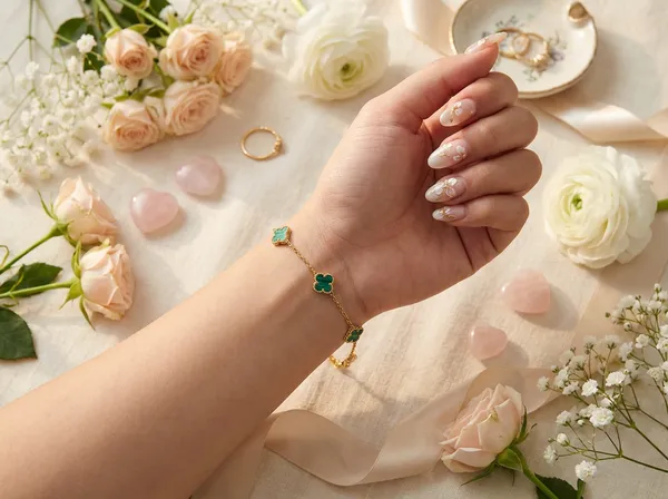 Emerald_Clover_Gold_Stainless_Steel_Premium_Bracelet