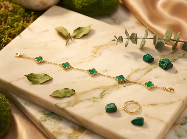 Emerald_Clover_Gold_Stainless_Steel_Premium_Bracelet
