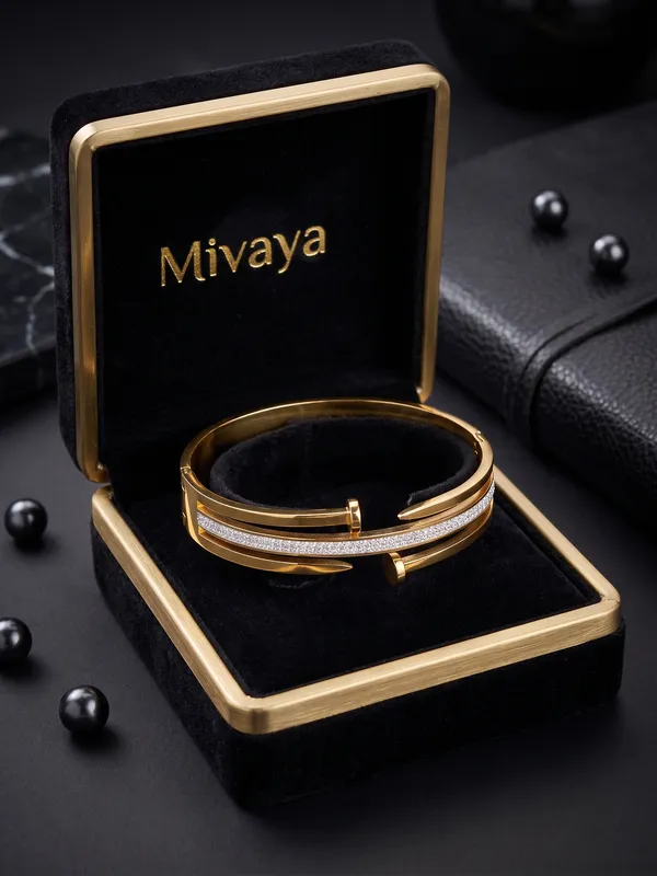 Midnight_Daisy_Gold_Stainless_Steel_Premium_Bracelet