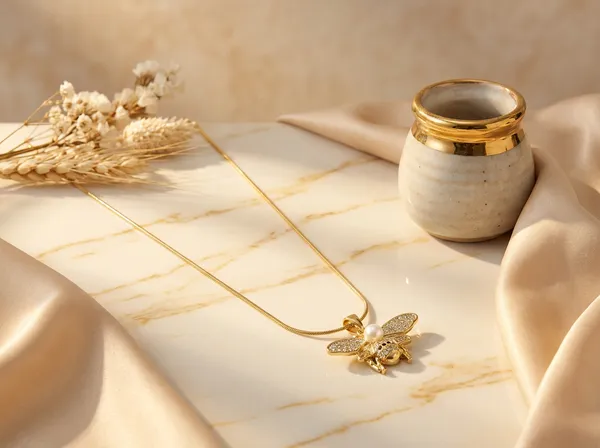 Queen_Bee_Pearl_Gold_Stainless_Steel_Premium_Necklace