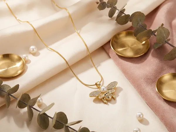 Queen_Bee_Pearl_Gold_Stainless_Steel_Premium_Necklace