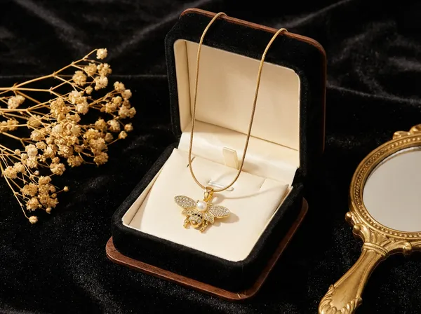 Queen_Bee_Pearl_Gold_Stainless_Steel_Premium_Necklace