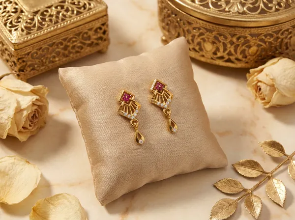 Ruby_Bloom_Drop_Gold_Stainless_Steel_Premium_Earrings