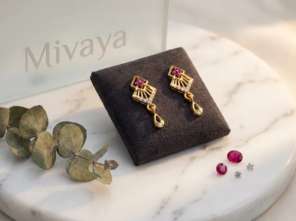 Ruby_Bloom_Drop_Gold_Stainless_Steel_Premium_Earrings
