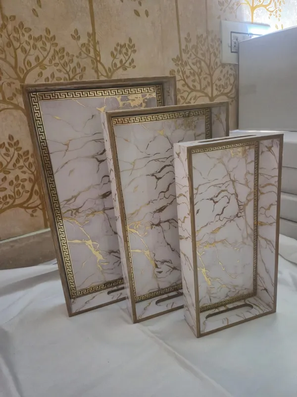 Gold_And_Beige_Wooden_Classic_White_Marble_Effect_Greek_Key_Trays_Set_Of_3