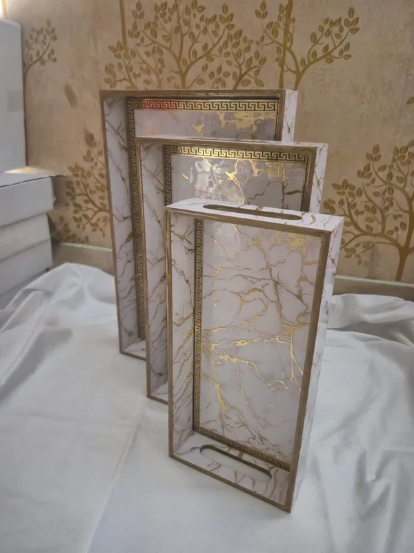 Gold_And_Beige_Wooden_Classic_White_Marble_Effect_Greek_Key_Trays_Set_Of_3