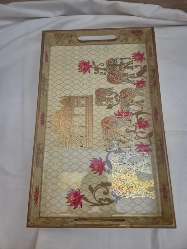 Gold_And_Beige_Wooden_Oriental_Dragon_Lotus_Motif_Serving_Trays_Set_Of_3