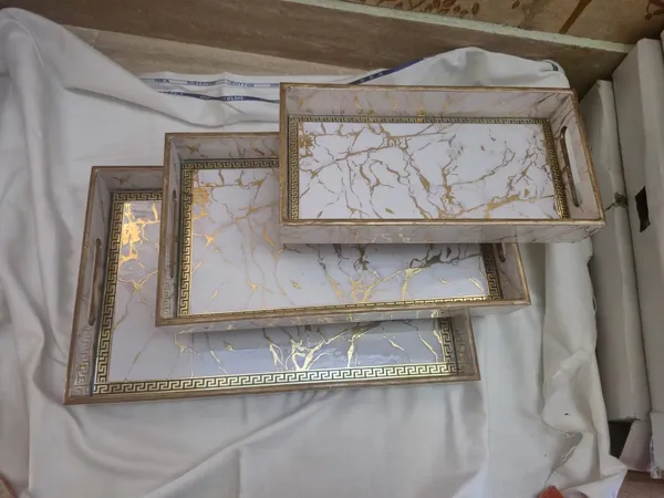Gold_And_Beige_Wooden_Classic_White_Marble_Effect_Greek_Key_Trays_Set_Of_3