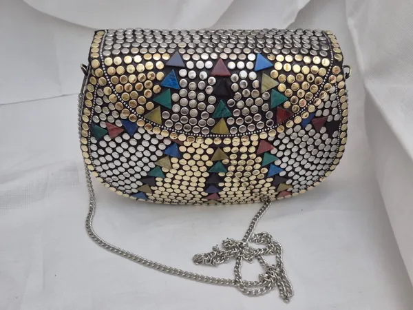 Multicolor_Metal_Studded_Geometric_Mosaic_Crossbody_Bag_For_Women
