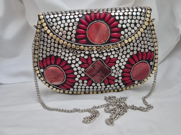 Silver_And_Red_Metal_Studded_Flap_Crossbody_Sling_Bag_For_Women